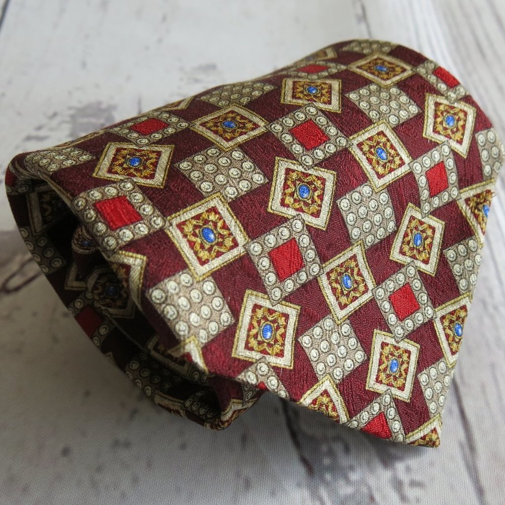 Valentino Cravatte Multicolor Print 100% Silk Neck Tie